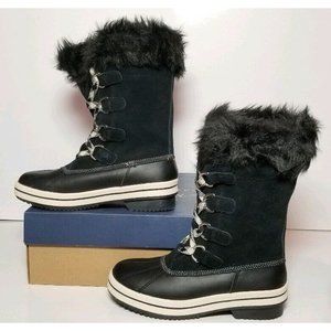 G H BASS JUNO WOMEN SIZE 7 WATERPROOF SNOW  BOOTS BLACK NEW / BOX 0264-3435-001